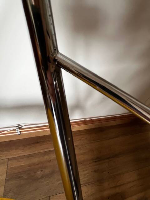 Yamakado chair, chrome and yellow skai