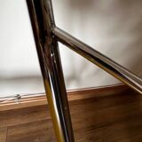 Chaise yamakado, chrome et skaï jaune