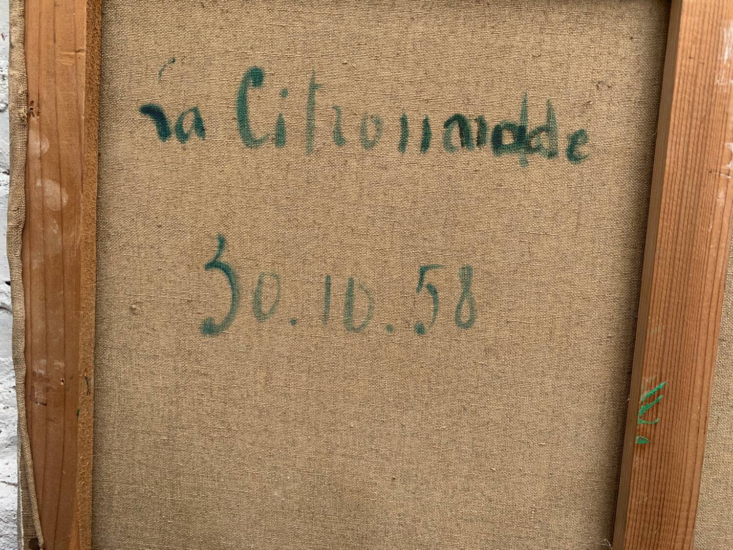 Still life painting, lemonade, signed