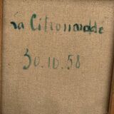 Still life painting, lemonade, signed