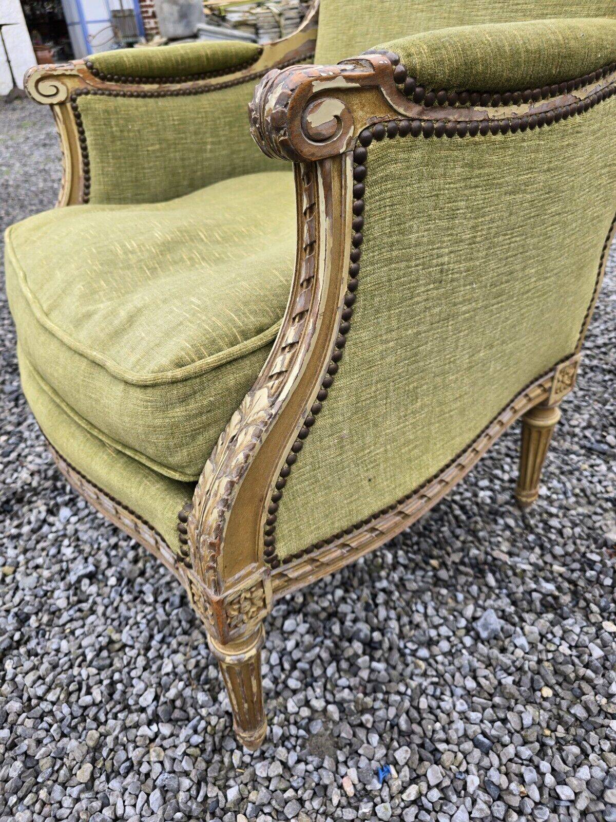 Louis xvi style shepherdess in weathered wood