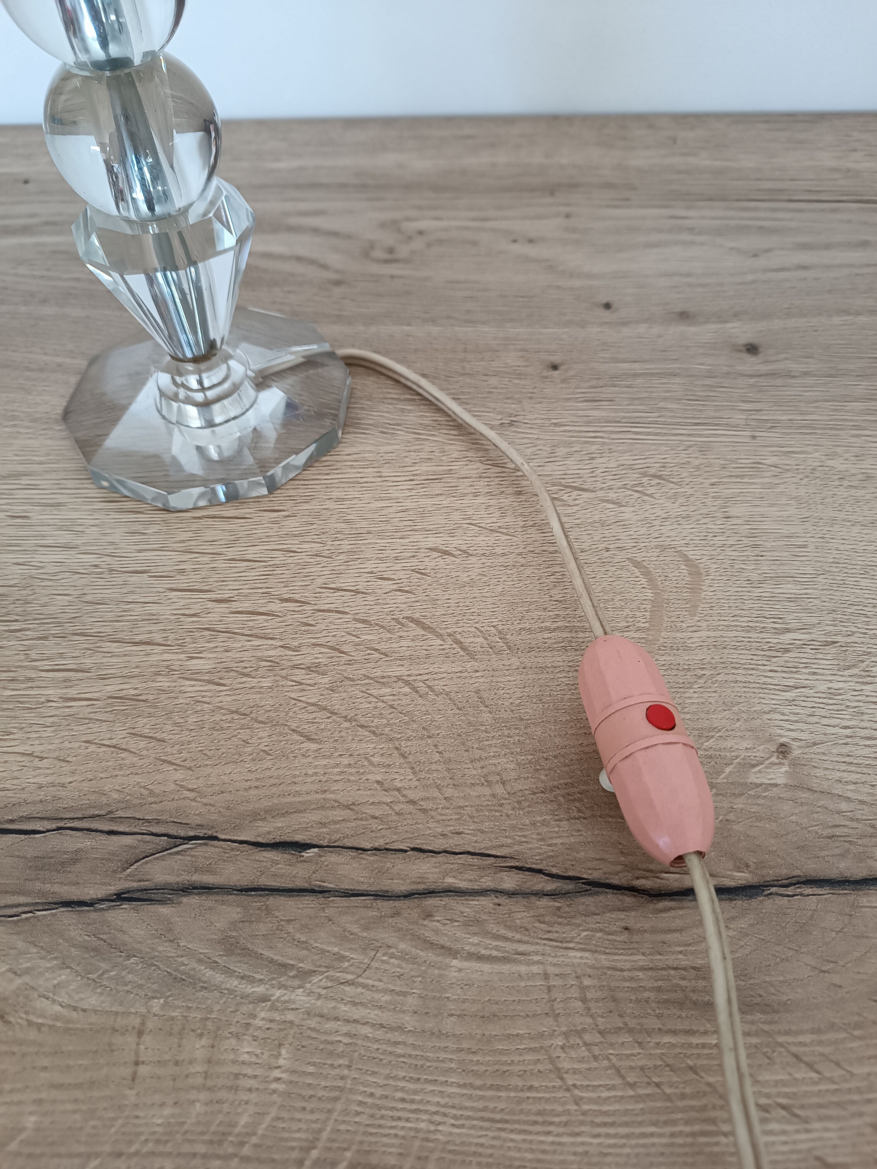 Pied de lampe boule de verre