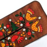 Chemin de table vintage en jute, motifs Noël, années 60