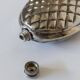 Vintage 1950s silver-plated flask in the shape of a pine cone.