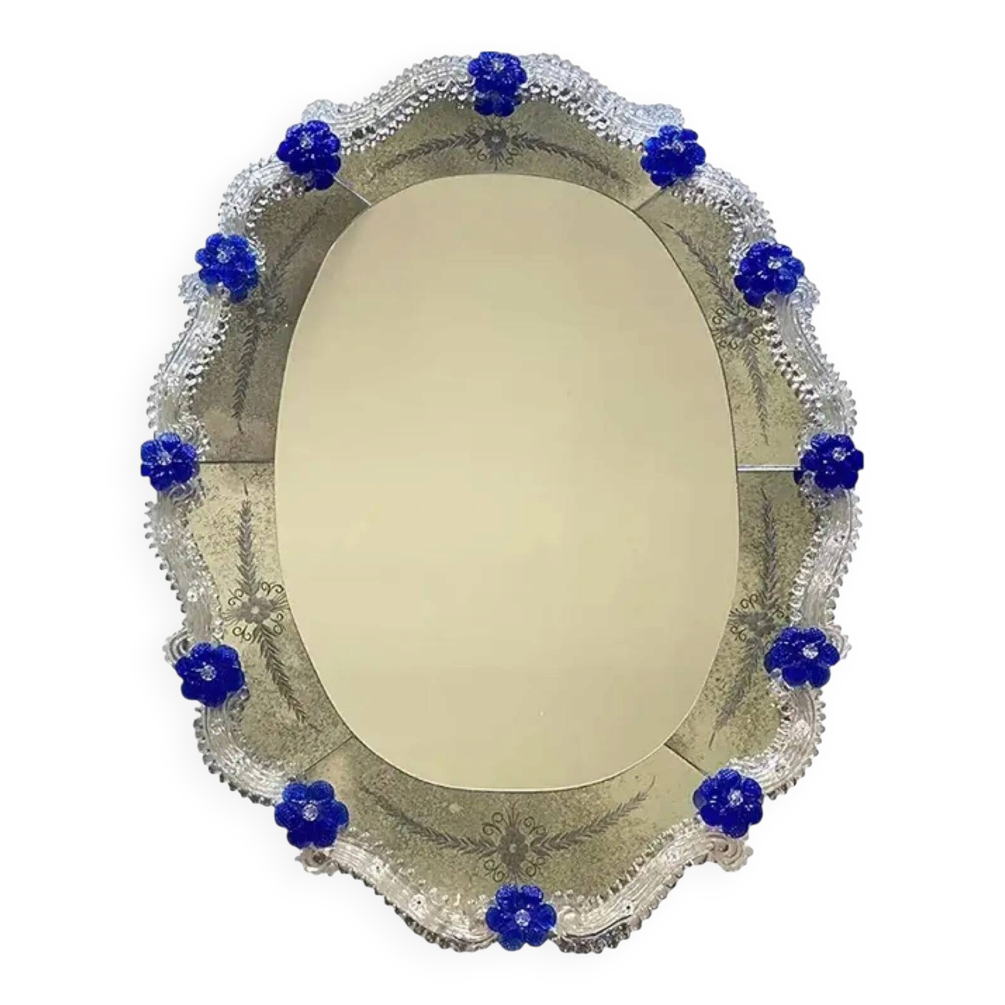 Hand-Carved Venetian Oval Mirror by Simoeng