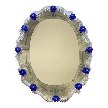Hand-Carved Venetian Oval Mirror by Simoeng