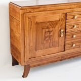 Solid oak Art Deco style sideboard, France, 1950s