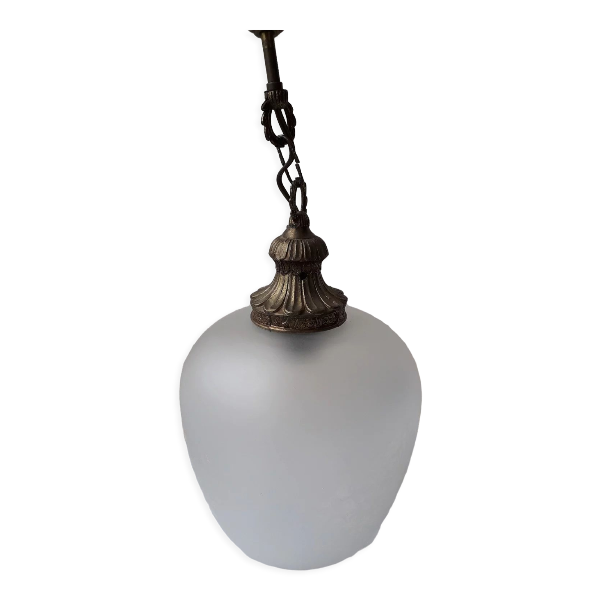 Glass and bronze pendant lamp