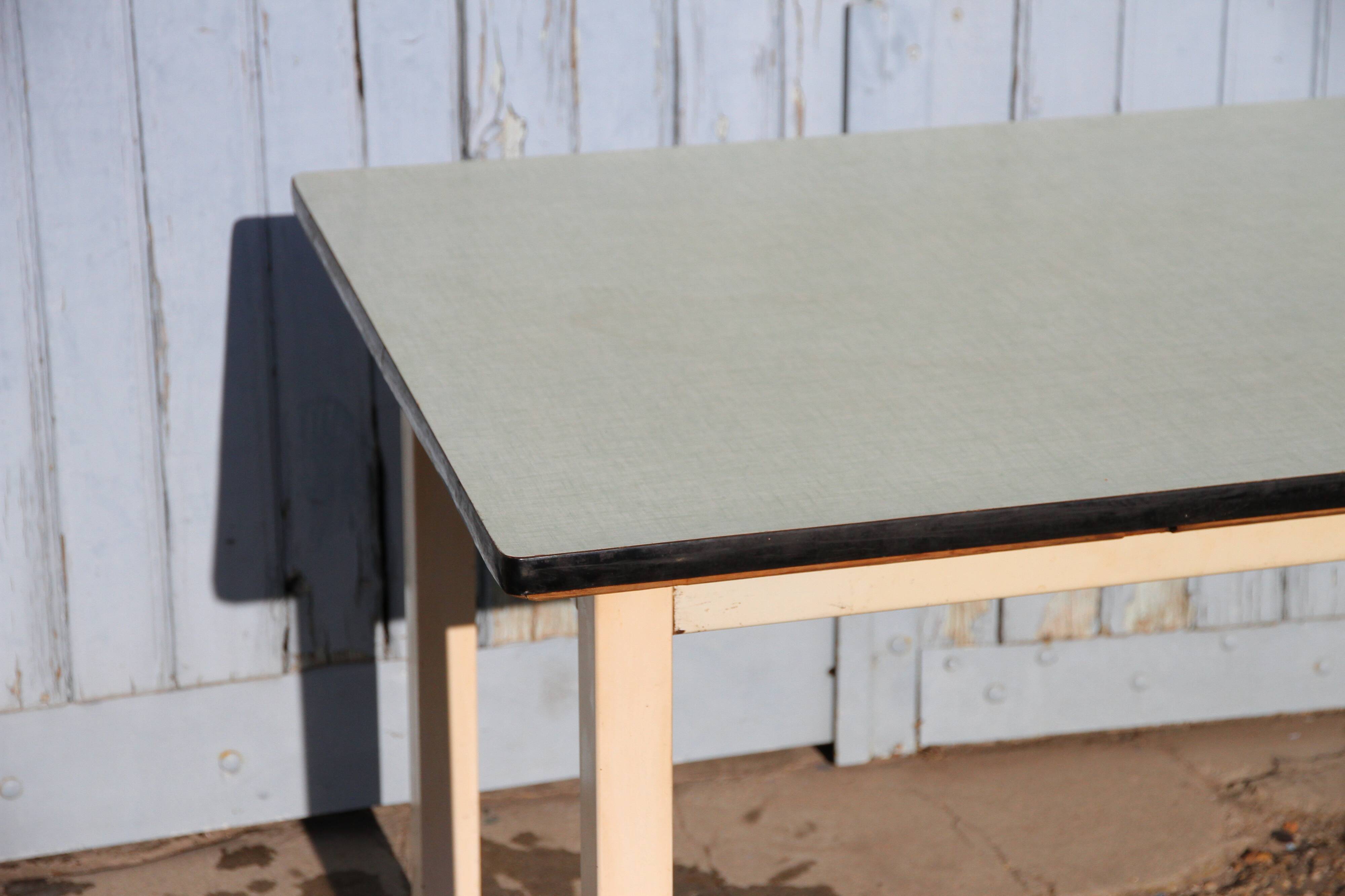 Table formica blue 1960 1970s