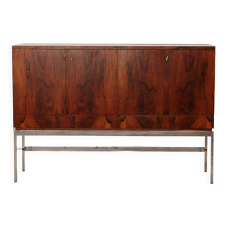 Buffet et armoire de bar plaqué palissandre avec réfrigérateur, 1960 Allemagne