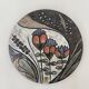 Ruscha Handarbeit ceramic floral wall plate , 1970s Germany