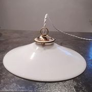 Old opaline suspension white smooth spirit Art Deco 1930 TBE ø 26 cm 2