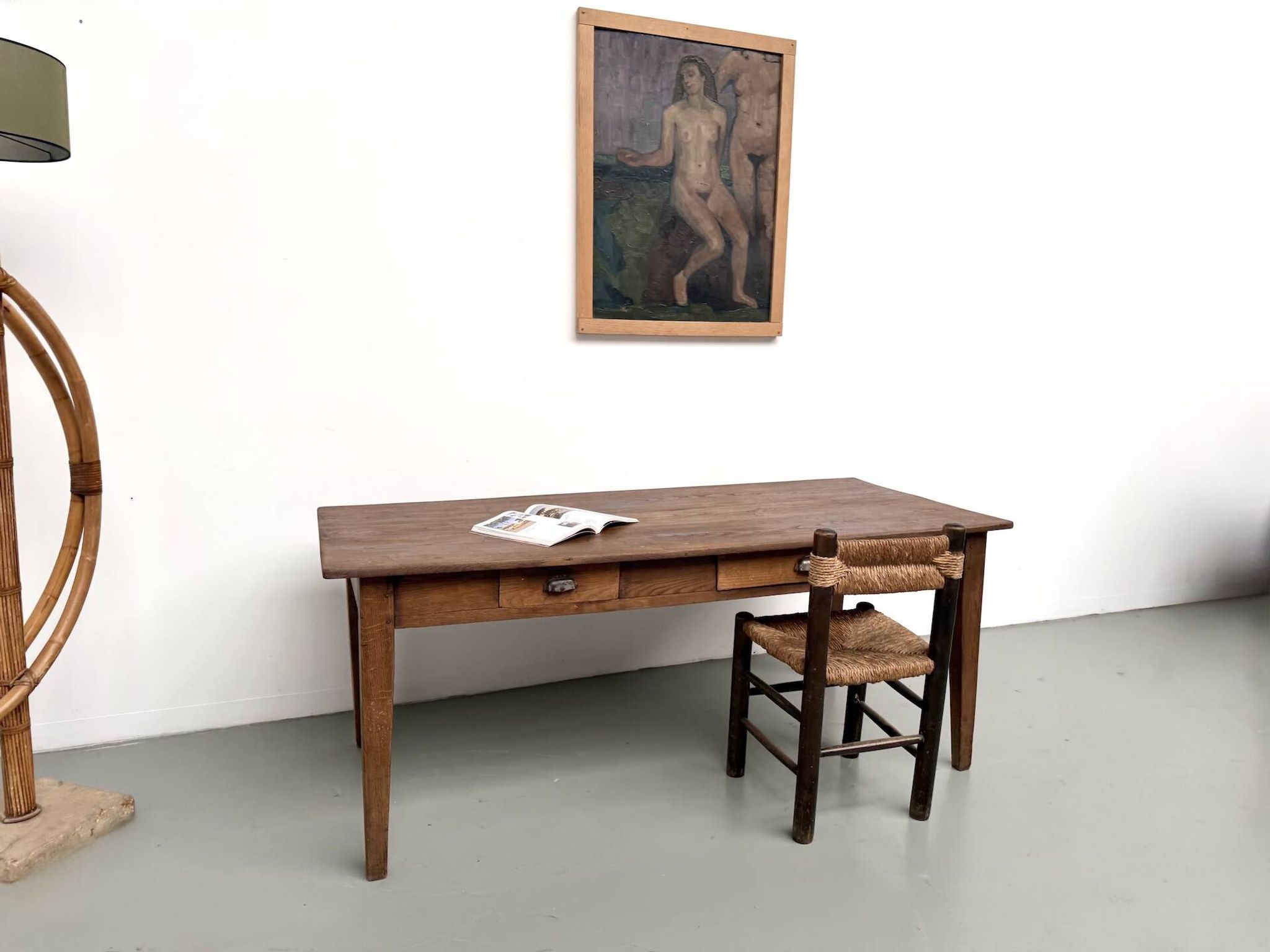 Table de ferme en chêne massif, années 30