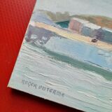 Huile sur toile paysage marin phare
