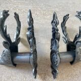 Pair of vintage deer head hooks