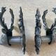 Pair of vintage deer head hooks