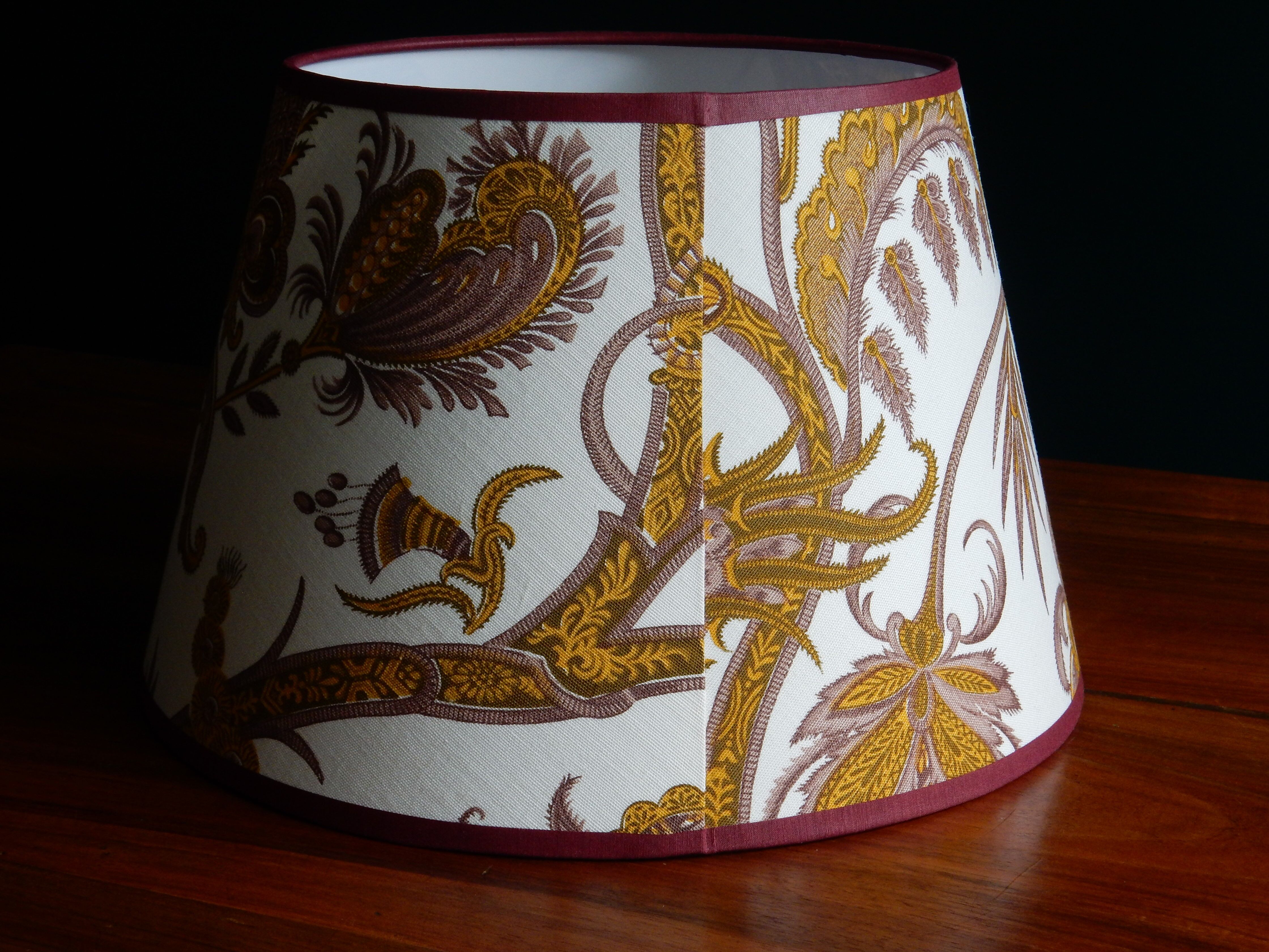 Conical lampshade vintage fabric Boussac Romanex