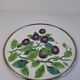 Czechoslovak Art Deco Porcelain Tray with Plum Motif and Metal Rim, 1930s