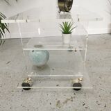 Vintage TV furniture David Lange plexiglass