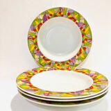 4 hollow porcelain plates pattern multico Lubiana