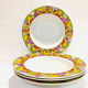 4 hollow porcelain plates pattern multico Lubiana