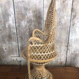Lot ancien canapé + fauteuil style emmanuelle osier tressé poupée vintage