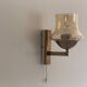 Yellow glass and brass wall light from the mid-century, 1960, Germany.