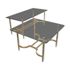 paire de tables dorées