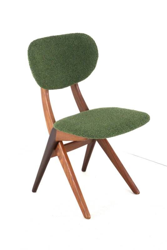 Set of 4 AwA Scissor Chairs - teak mid century modern - new upholstery