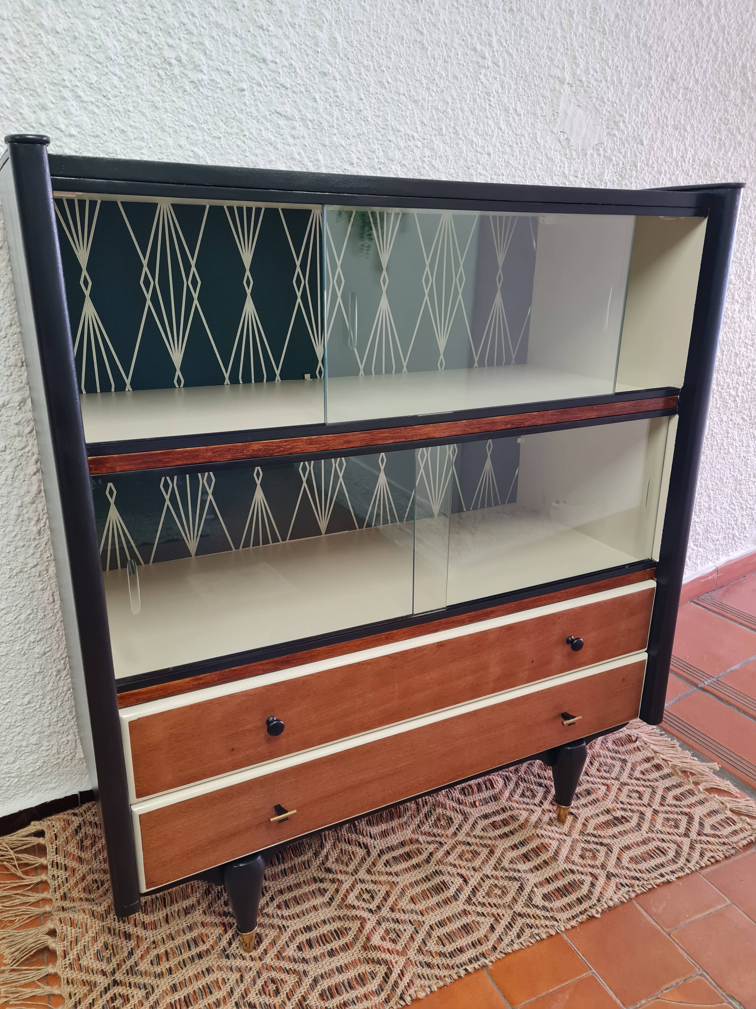 Vintage wooden showcase