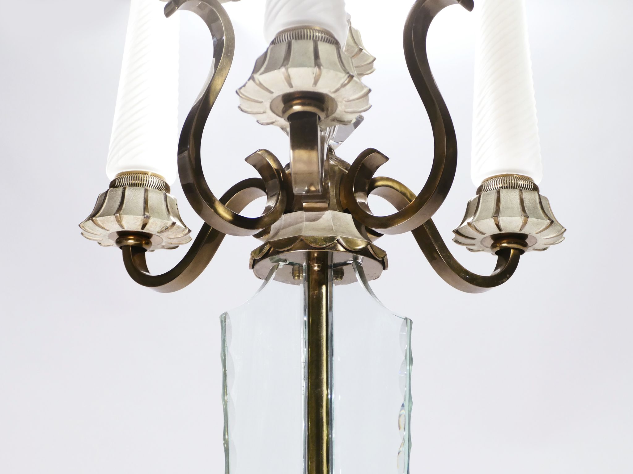 Floor lamp in bronze and crystal Sabino 1930