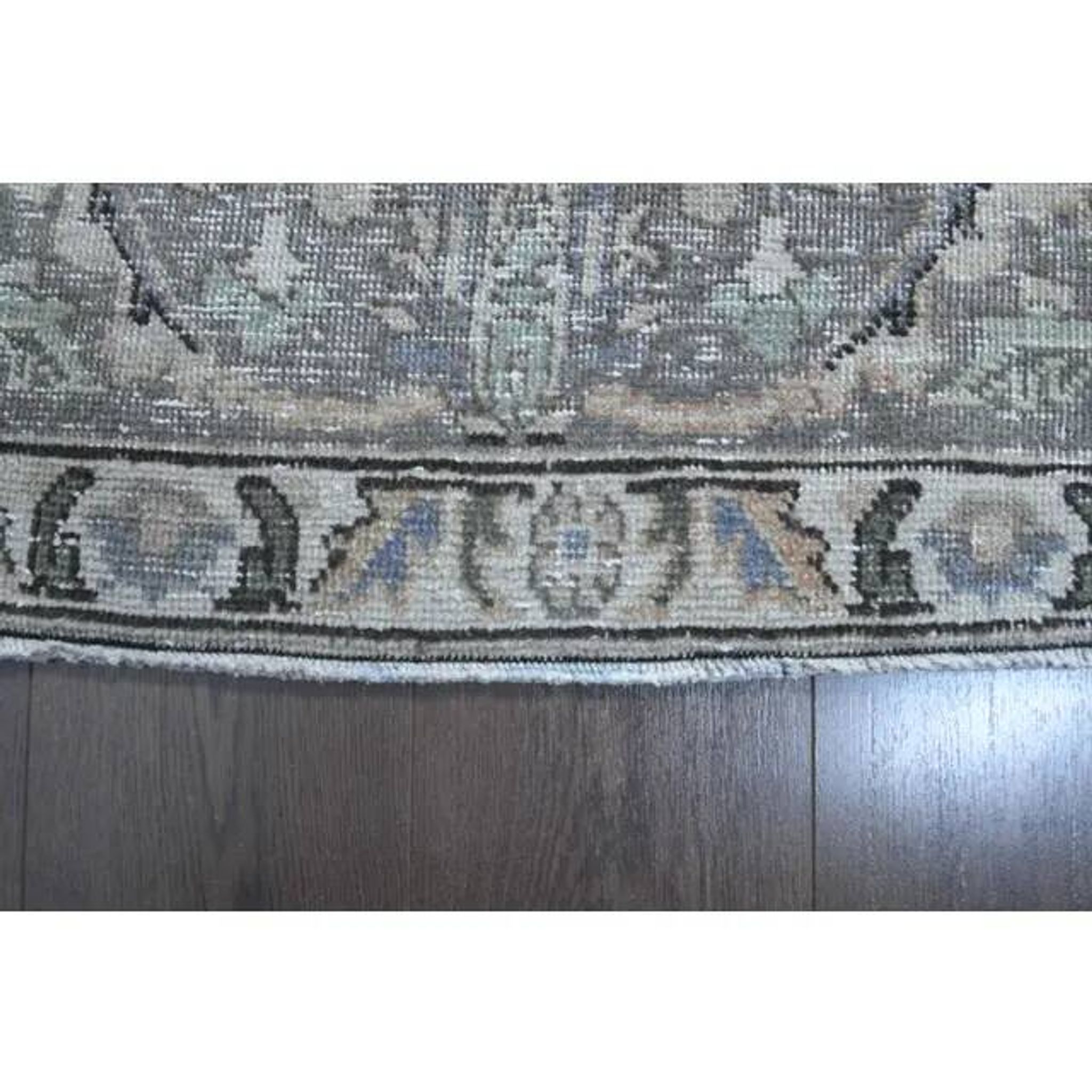 1960s Vintage Persian Handmade Wool Cotton Grey Area Rug 297x375