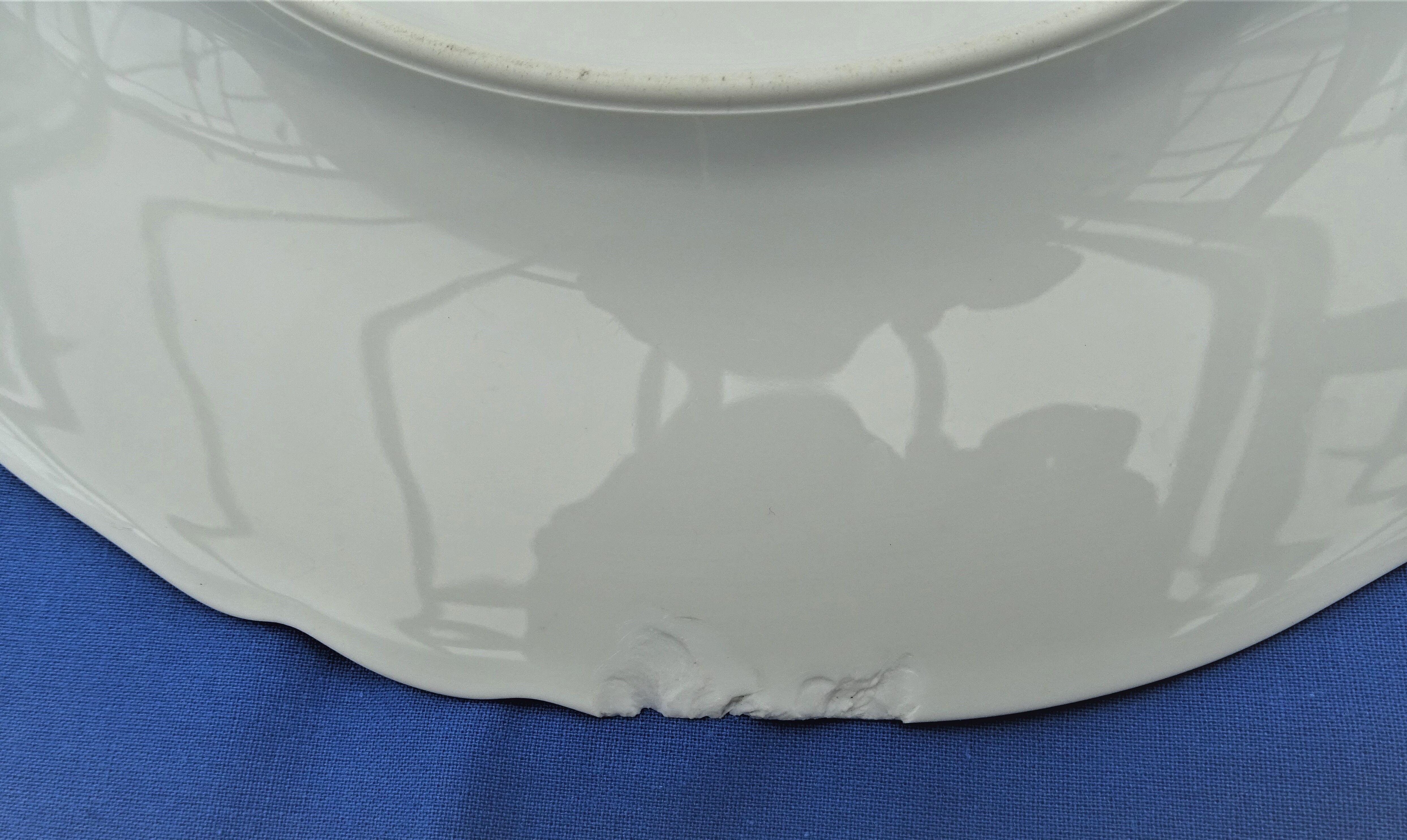 Set de 10 assiettes plates blanches Limoges