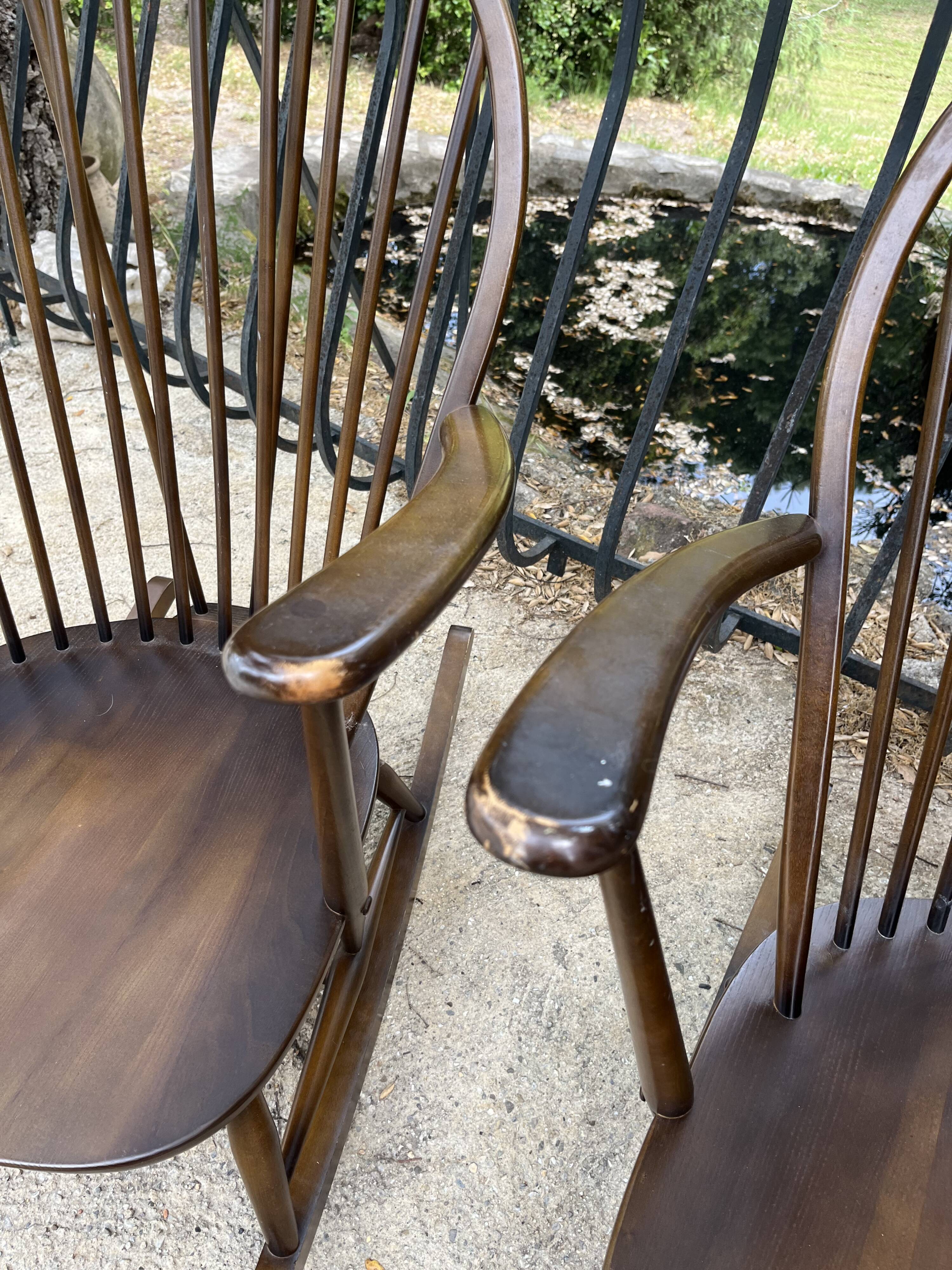 Pair of rocking chairs ercol lucian ercolani vintage design