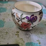 Cache pot vintage faience de Giens modèle grandes fleurs