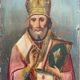 Old painting Russian Icon Saint Nicholas the Wonderworker