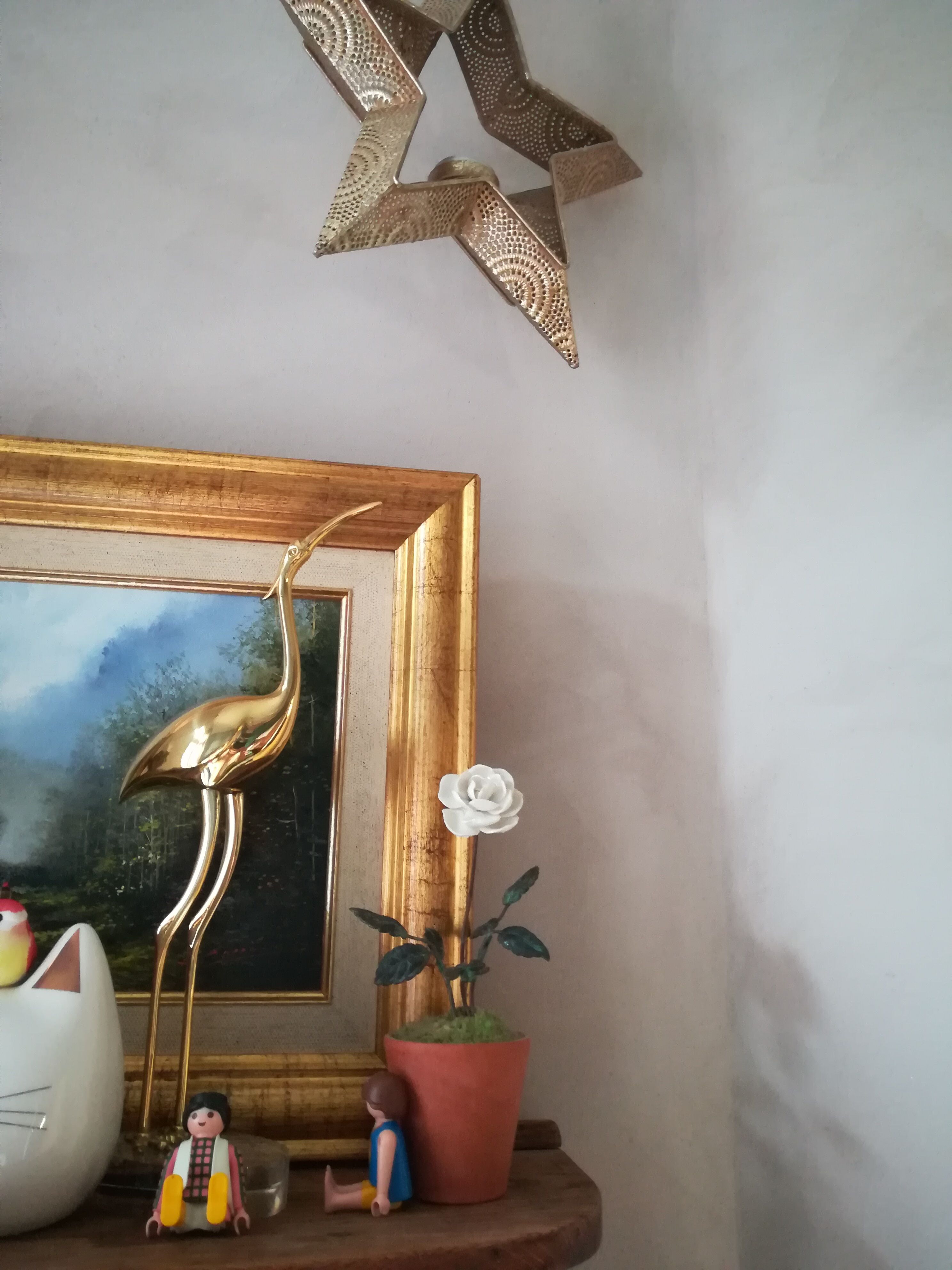 Heron or brass ibis on Plexiglas base