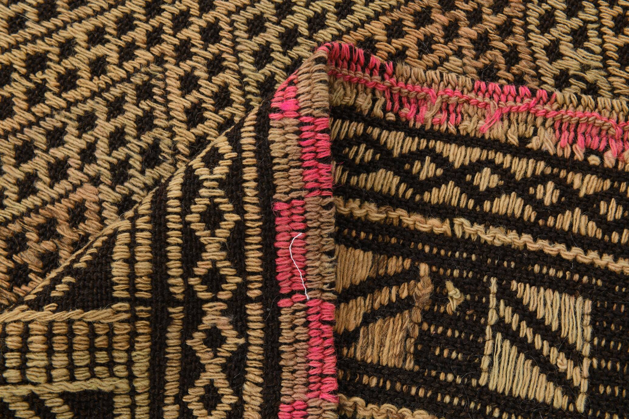 Yellow & Brown Tribal Vintage Kilim Rug, 184x246Cm