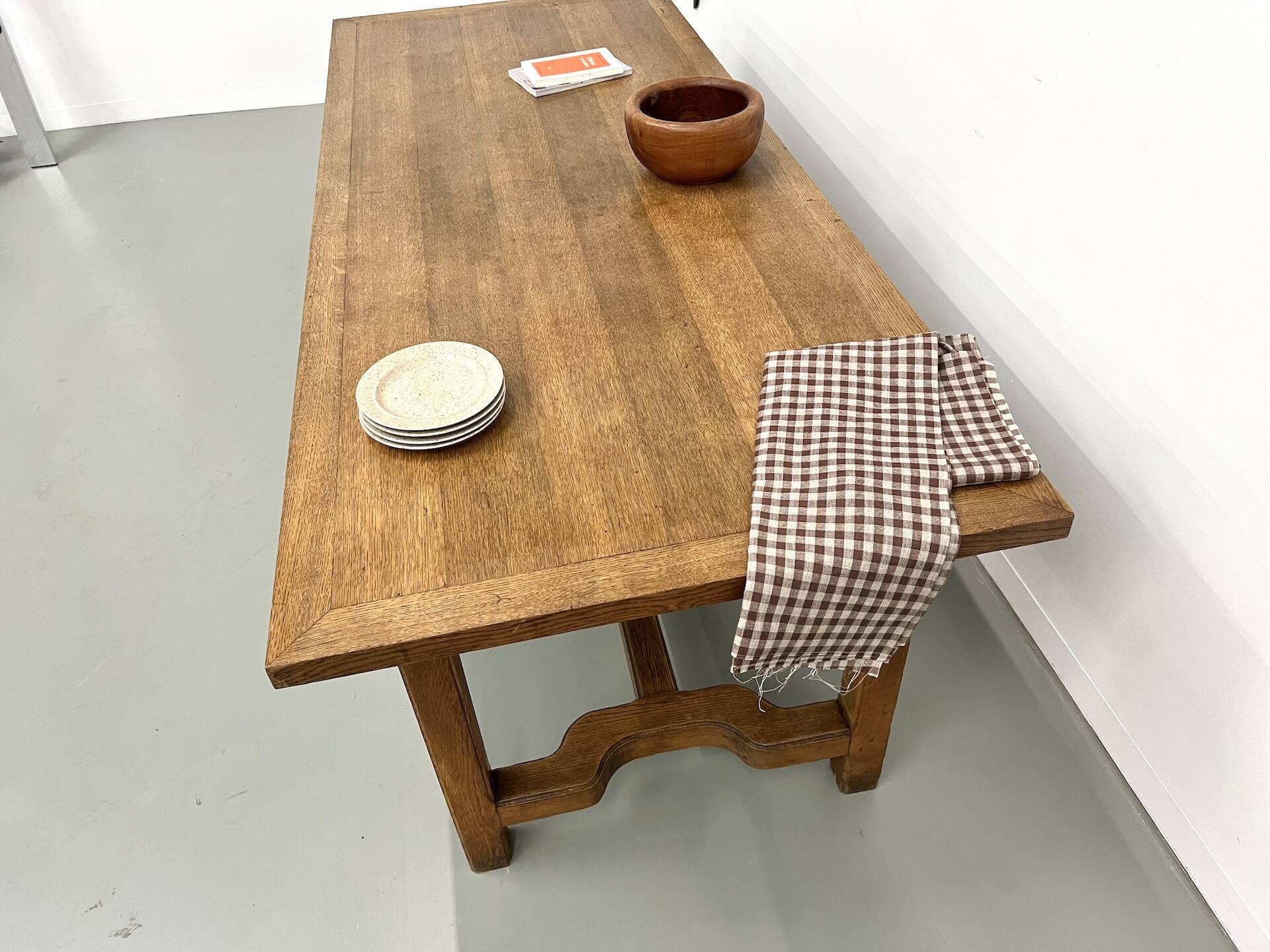 Oak farmhouse table, 1950s