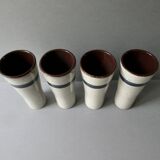 4 large ceramic glasses signed MBFA Pornic, 1960s