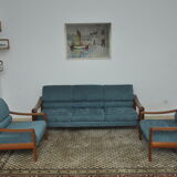 Scandinavian Teak Living Room Set, 1970s, Set of 3