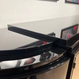 Large Art Deco Sideboard in Black Lacquer & Maple, France, 1930