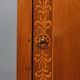 Antique walnut bedside table with maple inlays, converted into a bar cabinet, 19th century.
