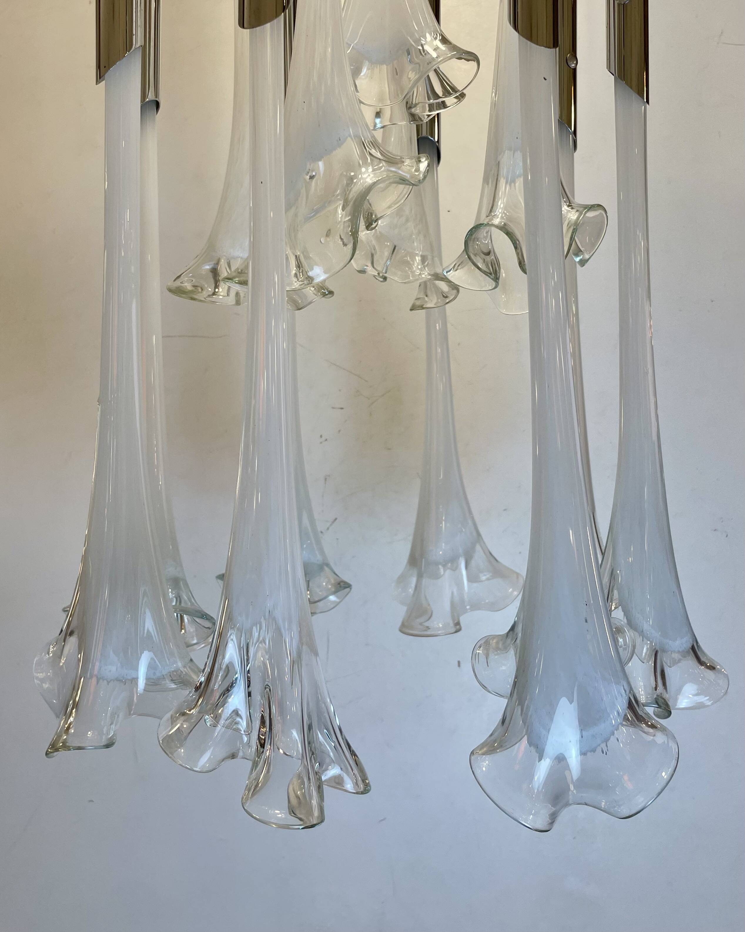 Calla, Murano Ceiling Lamp by Venini, 1960s