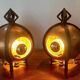 Paire de lampes art déco en dinanderie