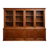 Bibliothèque de magasin / buffet deux corps en chêne – fin XIXe