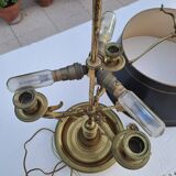 Empire style bouillotte lamp in bronze and sheet metal