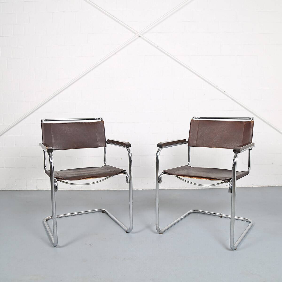 Set of 2: Thonet S34 Mart Stam Bauhaus Vintage Cantilever Chairs