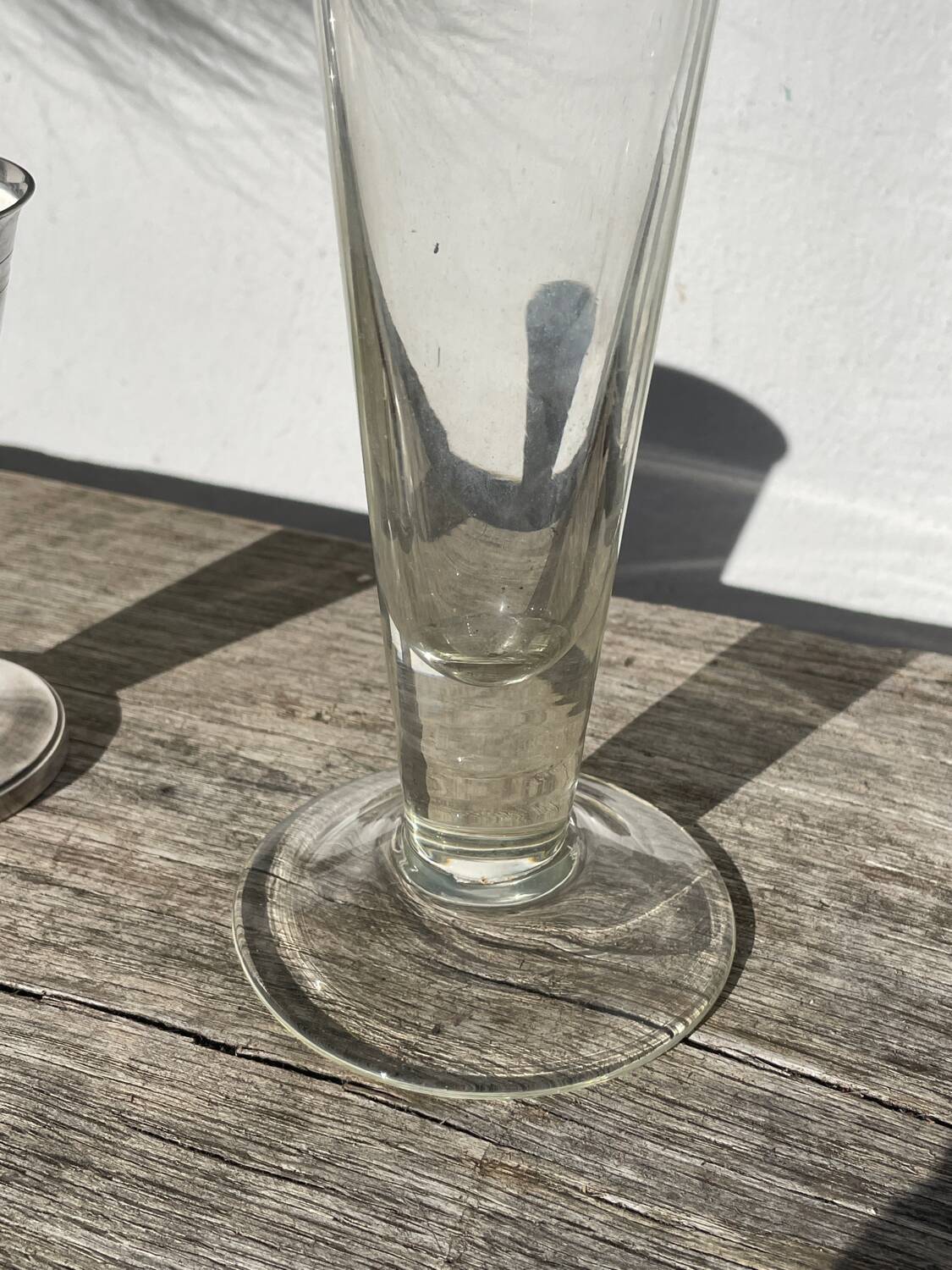 Large conical vase in clear designer glass.