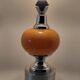 Diderot Delmas lamp in orange opaline with chrome base France 1970 Vintage